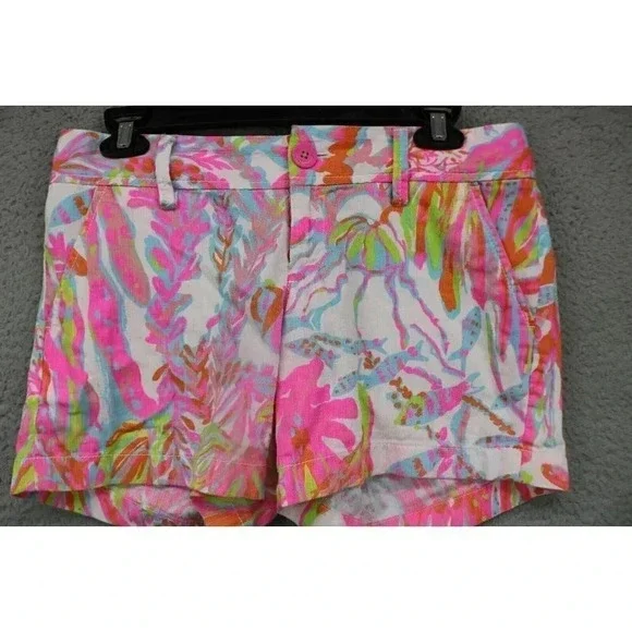 Lilly Pulitzer Women's Callahan Shorts-Neon-Size 0-Pockets - Picture 11 of 11